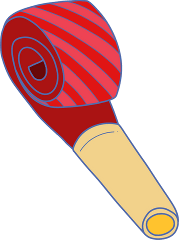 Transparent Flat-Design Party Blower with Striped Coil Decoration - Download Free Stock Videos Pikwizard.com