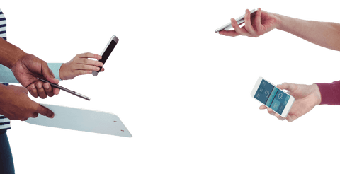 Hands Holding Smartphones and Tablet with a Transparent Background - Download Free Stock Videos Pikwizard.com