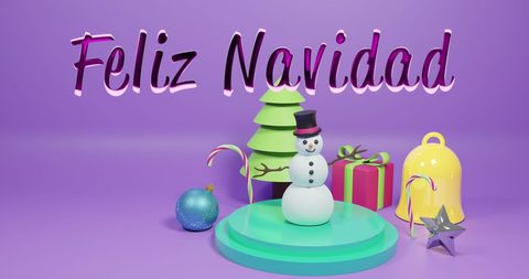 Colorful Christmas Decorations with Feliz Navidad Text