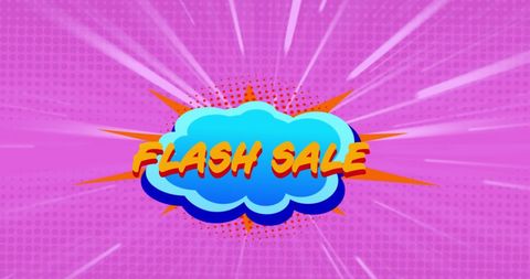 Bright Flash Sale Promotion Banner with Comic Style for Retail Marketing