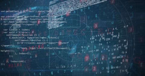 Abstract Digital Code and Data Network with Algorithm Overlays - Download Free Stock Images Pikwizard.com