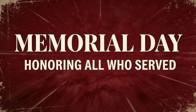 Memorial day honoring all who served vintage grunge typography banner distressed edges