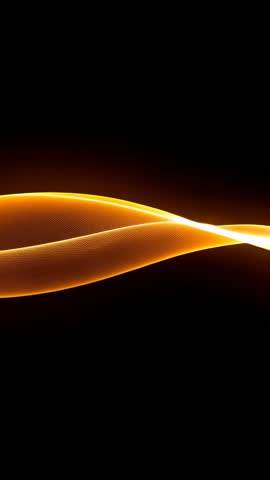 Glowing Orange Ribbon Wave Flowing Across Dark Background | Vertical Motion Graphics Loop
