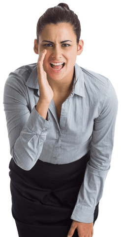 businesswoman shouting with hand near face transparent - Download Free Stock Videos Pikwizard.com