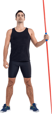 Transparent Confident Male Athlete Holding Javelin - Download Free Stock Videos Pikwizard.com