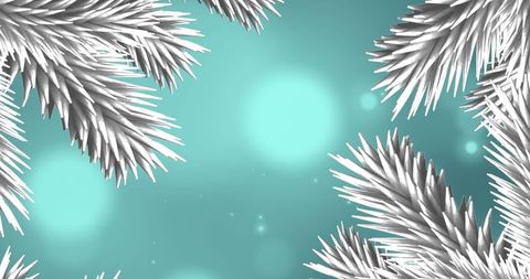 White pine clusters on turquoise background with sparkles