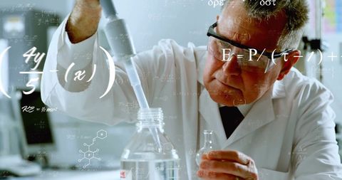 Scientist analyzing data in advanced laboratory experiment