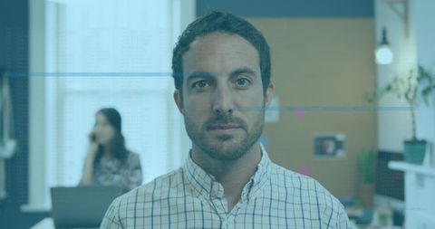 Businessman Posing in Modern Tech Office