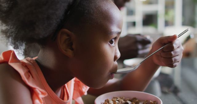 Father and Daughter Bonding During Breakfast Time - Download Free Stock Images Pikwizard.com