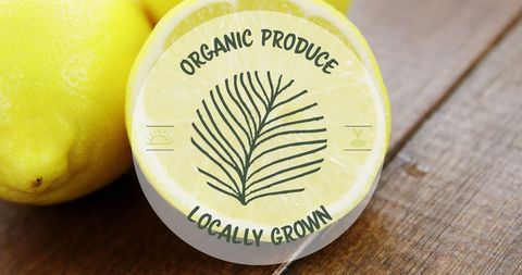 Organic Lemons with Locally Grown Produce Label