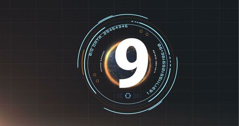 Digital Countdown in Futuristic Interface