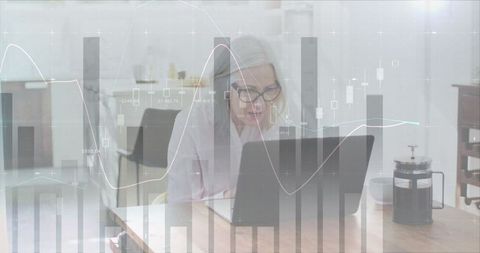 Businesswoman Analyzing Data Bustling with Technology - Download Free Stock Images Pikwizard.com