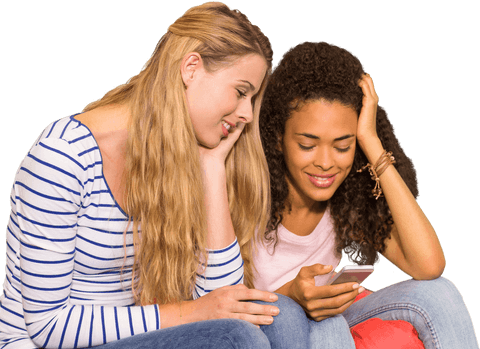Happy College Friends Smiling Over Smartphone in Transparent Background - Download Free Stock Videos Pikwizard.com