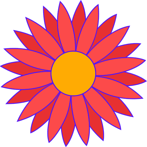 bright transparent flower icon with red petals and orange center - Download Free Stock Videos Pikwizard.com