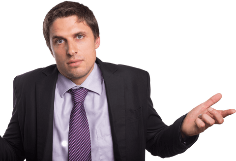 transparent background of confused young businessman shrugging - Download Free Stock Videos Pikwizard.com