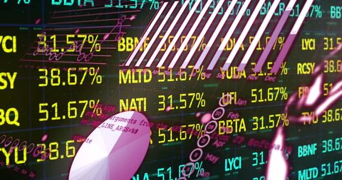 Financial Graphs Overlay on Stock Market Data Background - Download Free Stock Images Pikwizard.com