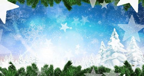 Winter Wonderland with Snowflakes and Stars - Download Free Stock Images Pikwizard.com