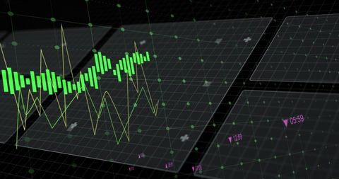 Analyzing Waveforms on Digital Grid Background - Download Free Stock Images Pikwizard.com