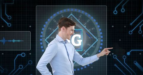 Businessman Engaging with 6G Digital Interface Technology - Download Free Stock Images Pikwizard.com