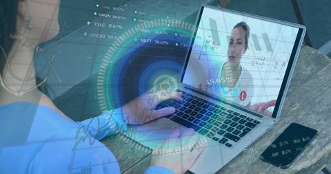 Futuristic data analysis and online communication interface