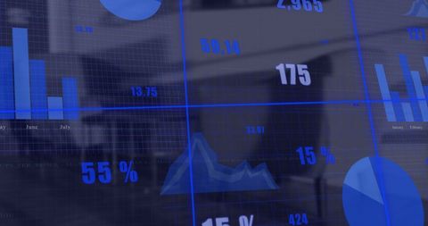 Digital Financial Statistics Data Display on Office Background - Download Free Stock Images Pikwizard.com
