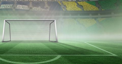 Soccer Stadium with Brazil Flag and Goal - Download Free Stock Images Pikwizard.com
