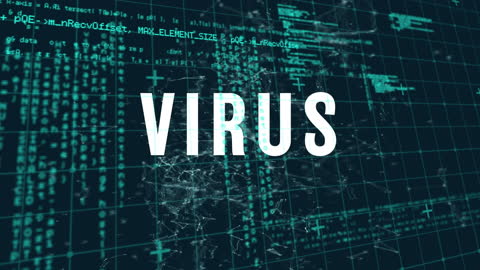 Digital Virus Text Over AI Interface and Network Grid