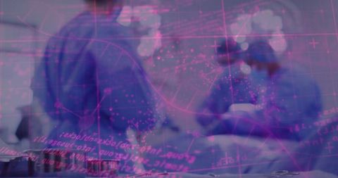 Medical Team Observing Holographic DNA in Operative Setting