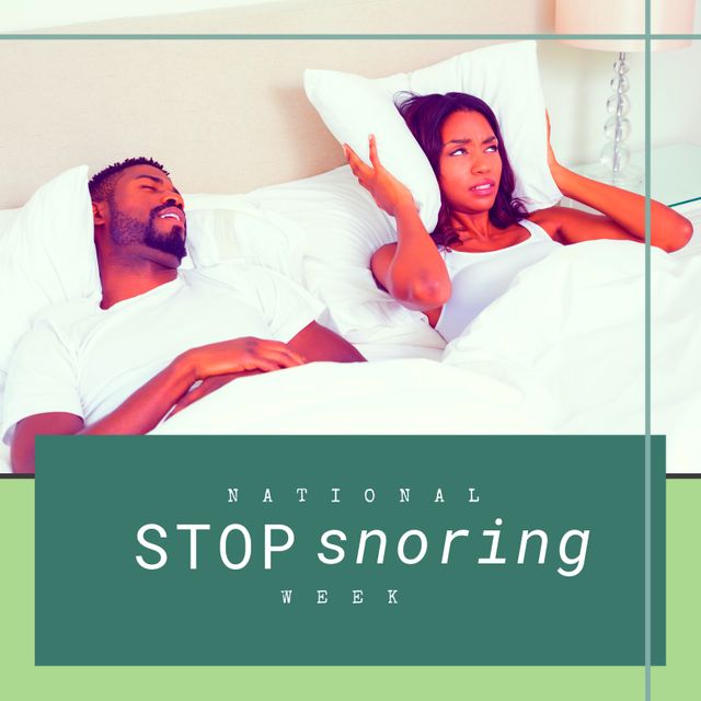 Woman Annoyed by Partner Snoring During National Stop Snoring Week - Download Free Stock Templates Pikwizard.com