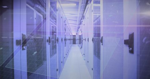 Data Processing Overlay on Modern Server Room for Technology Concepts - Download Free Stock Images Pikwizard.com
