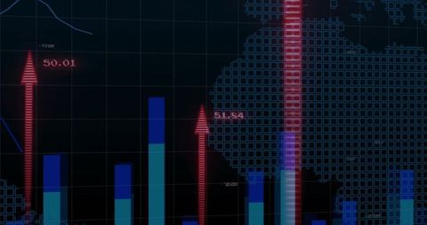 Dynamic Financial Dashboard with Data Visualization and Global Map Overlay