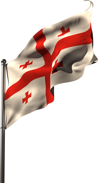 Transparent Georgian Flag Waving on Metal Flagpole - Download Free Stock Videos Pikwizard.com