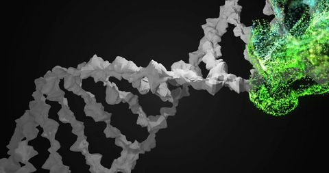 dna strand interacting with digital green energy particles - Download Free Stock Images Pikwizard.com