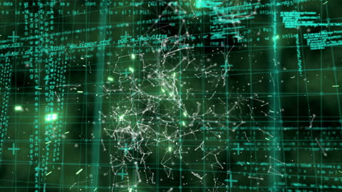 Futuristic Technology Interface with Data Processing Animation