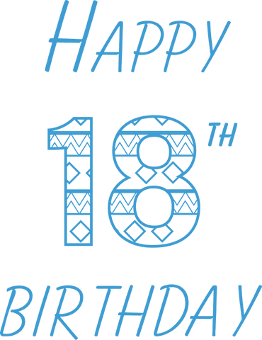 Happy 18th Birthday Blue Text Transparent Background Celebration - Download Free Stock Videos Pikwizard.com