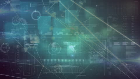 Abstract Network and Data Processing Interface Animation