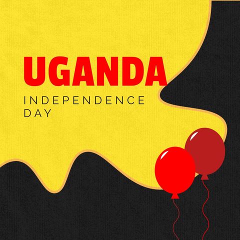 celebratory uganda independence day card with red balloons - Download Free Stock Templates Pikwizard.com
