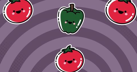 Animated Smiley Vegetables on Violet Background - Download Free Stock Images Pikwizard.com