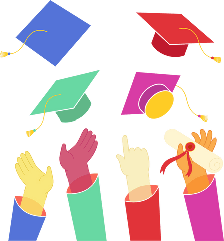 Transparent Canvas Graduation Celebration with Caps and Diplomas - Download Free Stock Videos Pikwizard.com