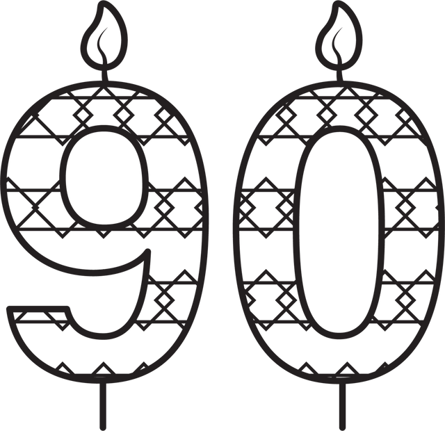 Black 90 Birthday Candle Vector on Transparent Background for Celebration - Download Free Stock Videos Pikwizard.com