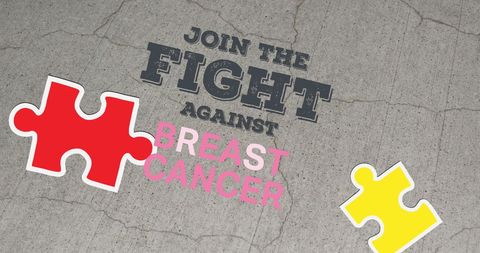 Breast Cancer and Autism Awareness Puzzle Concept