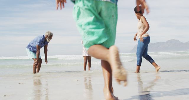 Family Enjoying a Day at the Beach - Download Free Stock Images Pikwizard.com