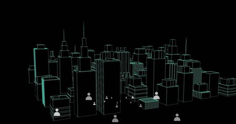 Futuristic 3D City Model with Digital Connections - Download Free Stock Images Pikwizard.com