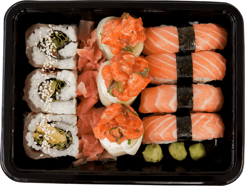 transparent sushi bento box with diverse japanese cuisine - Download Free Stock Videos Pikwizard.com