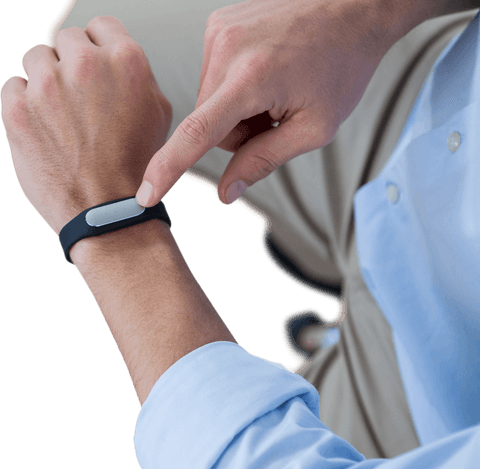Transparent Arm Touching Smartwatch Display Office Attire Gentleman's Wrist - Download Free Stock Videos Pikwizard.com