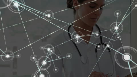 Healthcare Technology Concept With Female Doctor and Connections