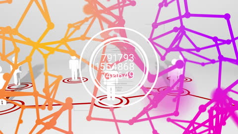 Digital Interface with Abstract Data Connections and Human Figures