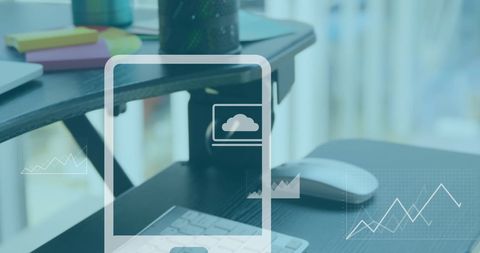 Cloud Technology and Data Analysis in Modern Office Workspace - Download Free Stock Images Pikwizard.com