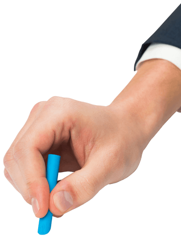 Transparent Hand Holding Blue Chalk in Business Suit - Download Free Stock Videos Pikwizard.com