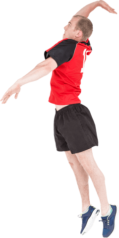 caucasian volleyball player jumping isolated on transparent background - Download Free Stock Videos Pikwizard.com